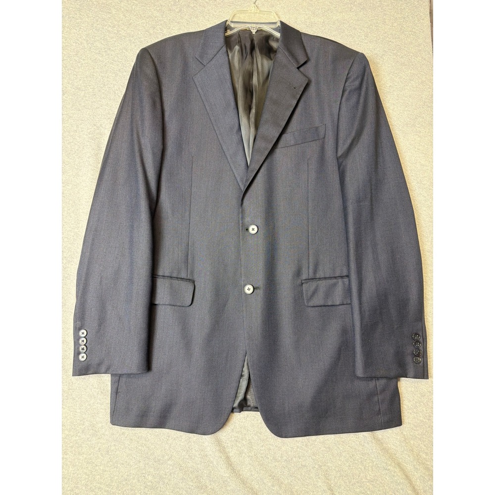 Joseph Abboud Loro Piana Super 120s Wool Blazer Mens 40L Charcoal Grey 2 Button